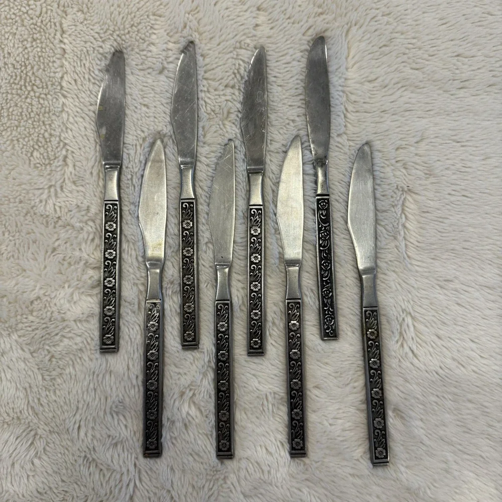 Butter knIves Gold Standard Night Blossom Stainless Steel Vintage Cutlery